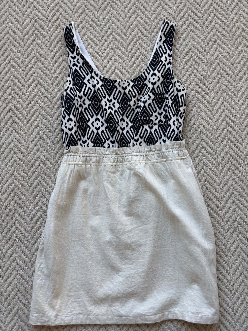 Costa Blanca Black & White Patterned Tank Dress